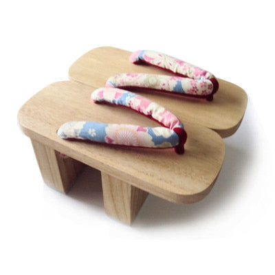 white japanese wooden sandals