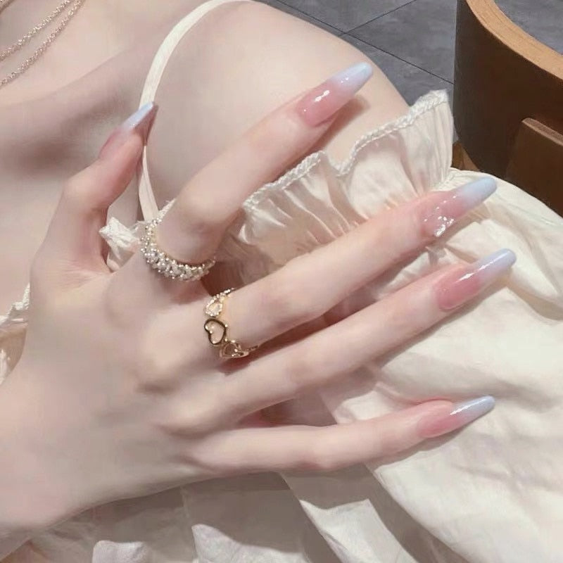 gradient color japanese nails