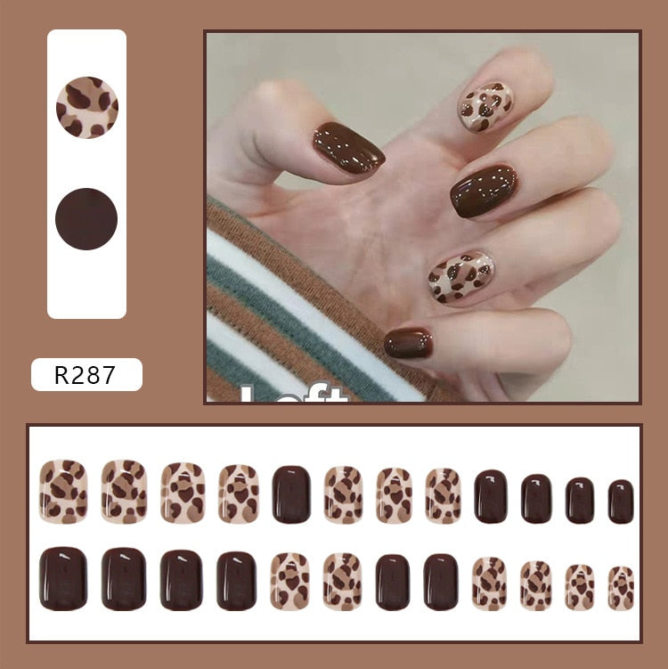 peach pink artificial nails