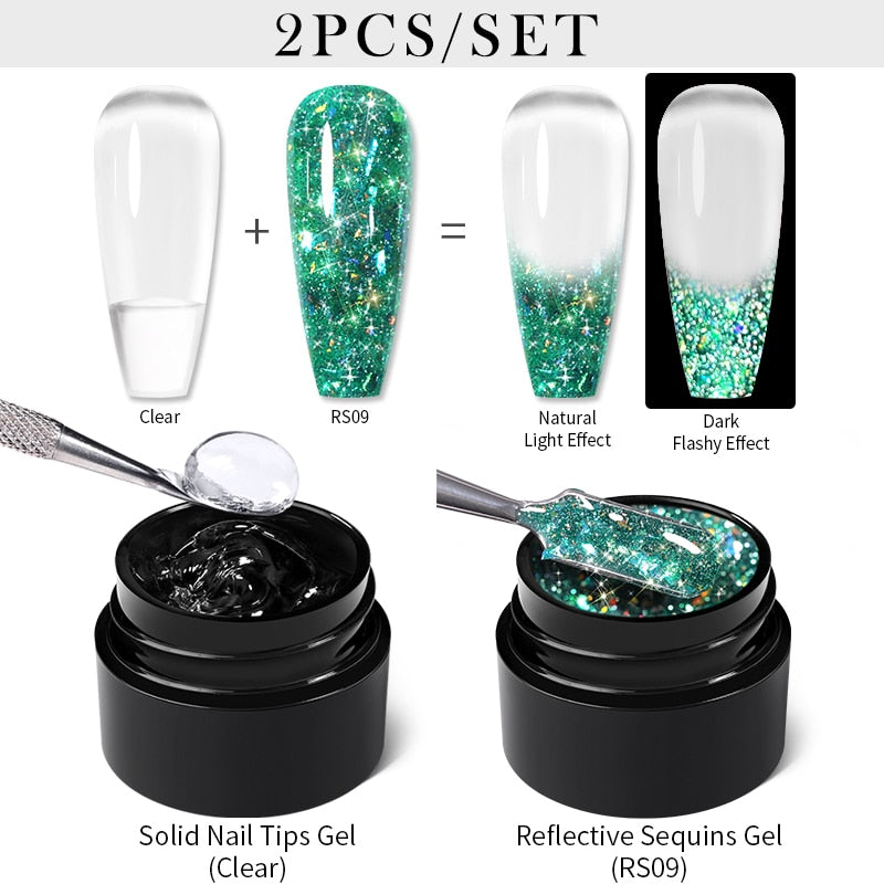 sequins japanese nails