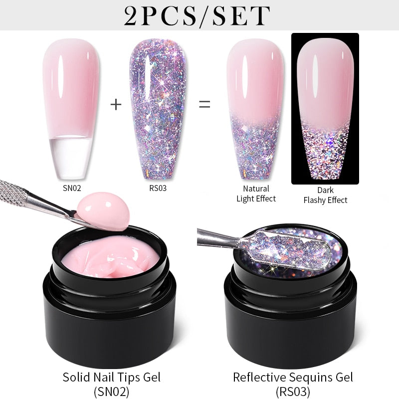 sequins japanese nails