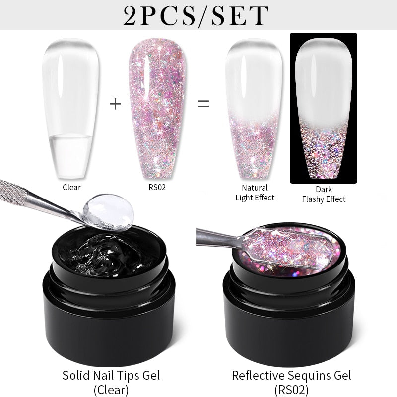sequins japanese nails