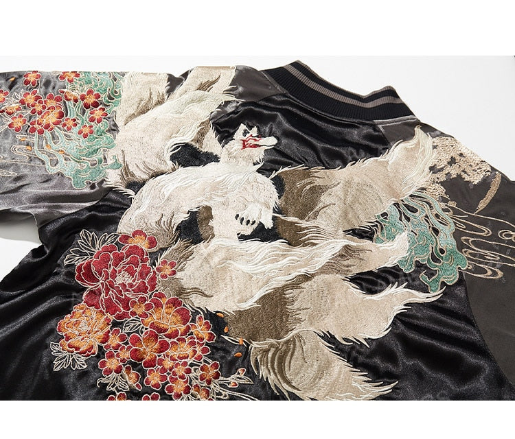 retro splicing bomber jacket