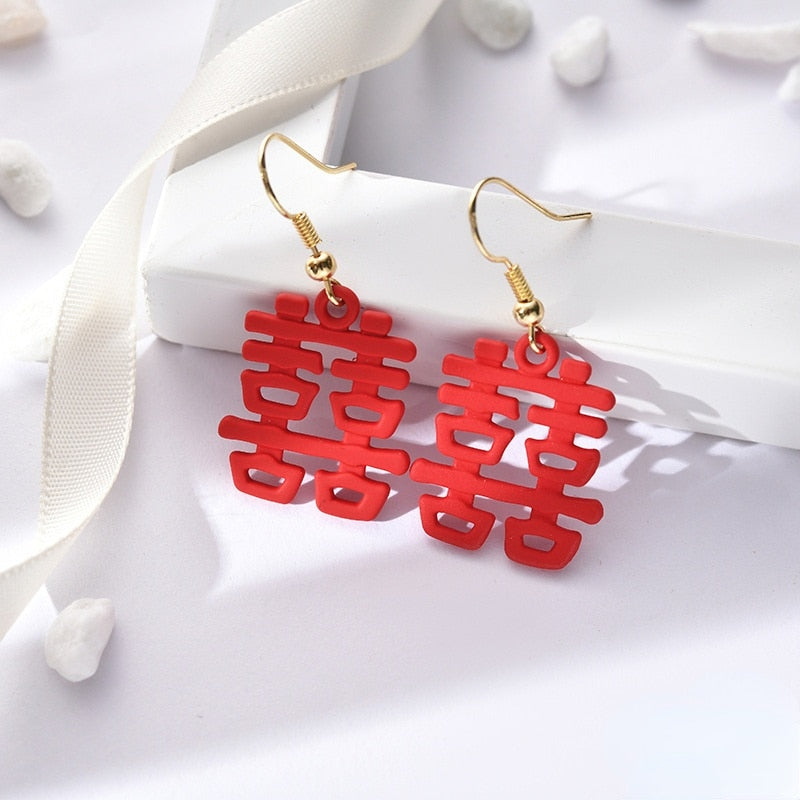 red rose season earrings