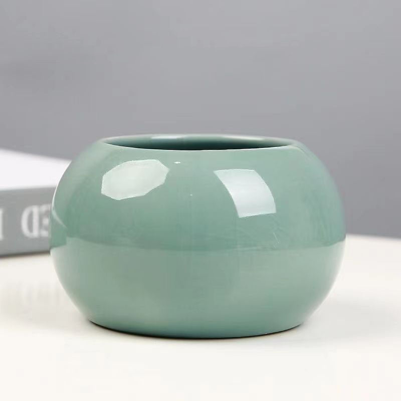 round ceramic vase