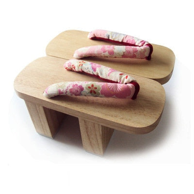 white japanese wooden sandals