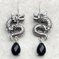 silver dragon earrings