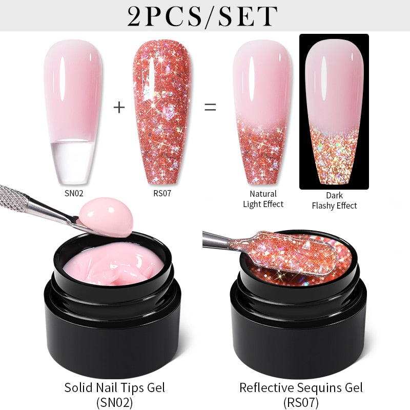 sequins japanese nails