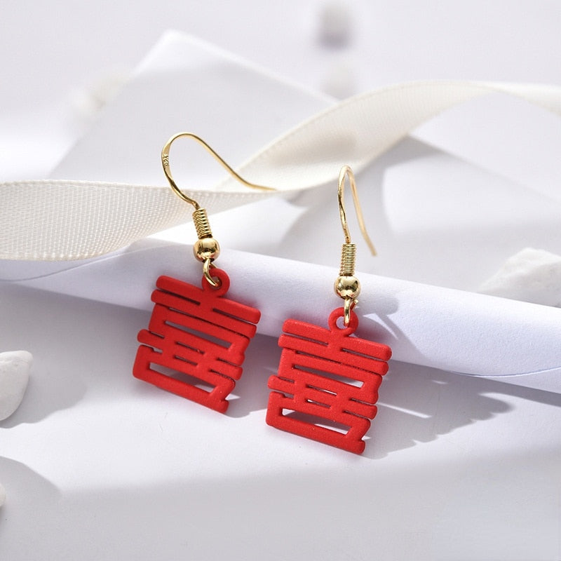 red rose season earrings