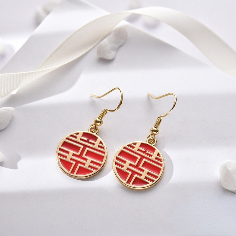 red rose season earrings