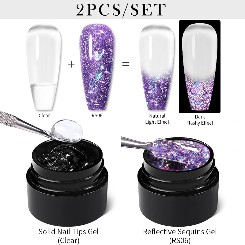 sequins japanese nails