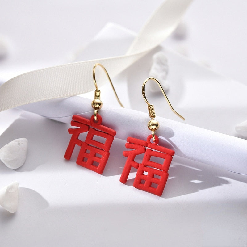 red rose season earrings