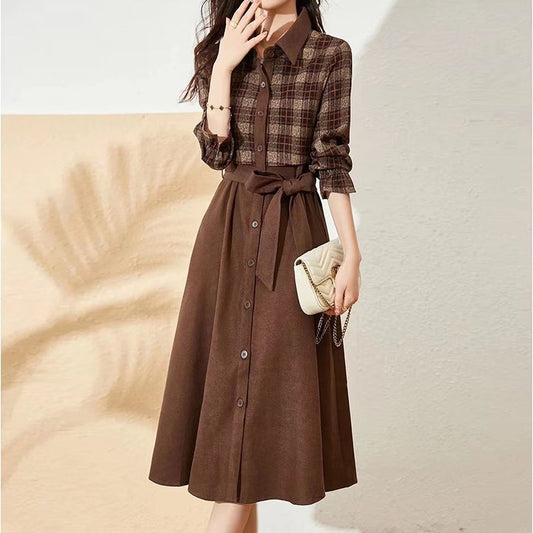 a-line belt japanese dress