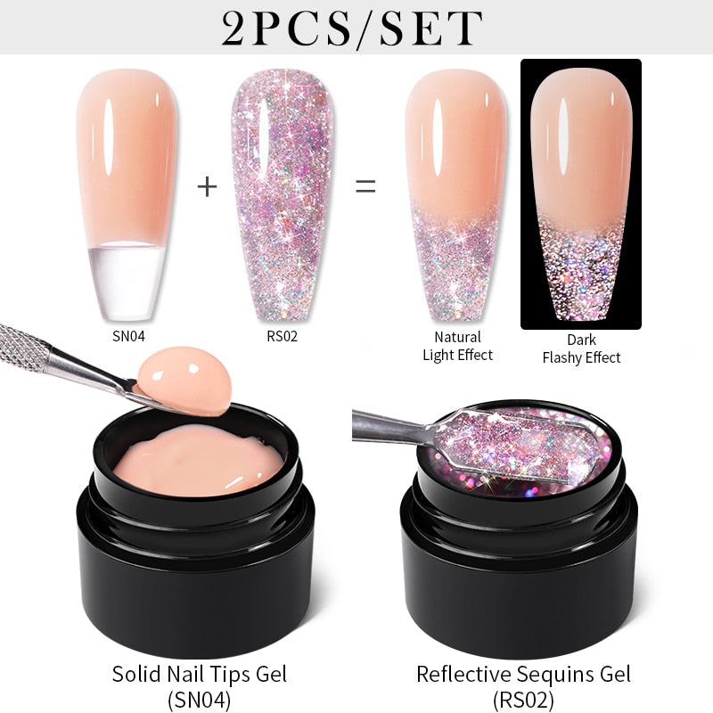 sequins japanese nails