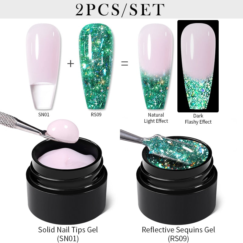 sequins japanese nails