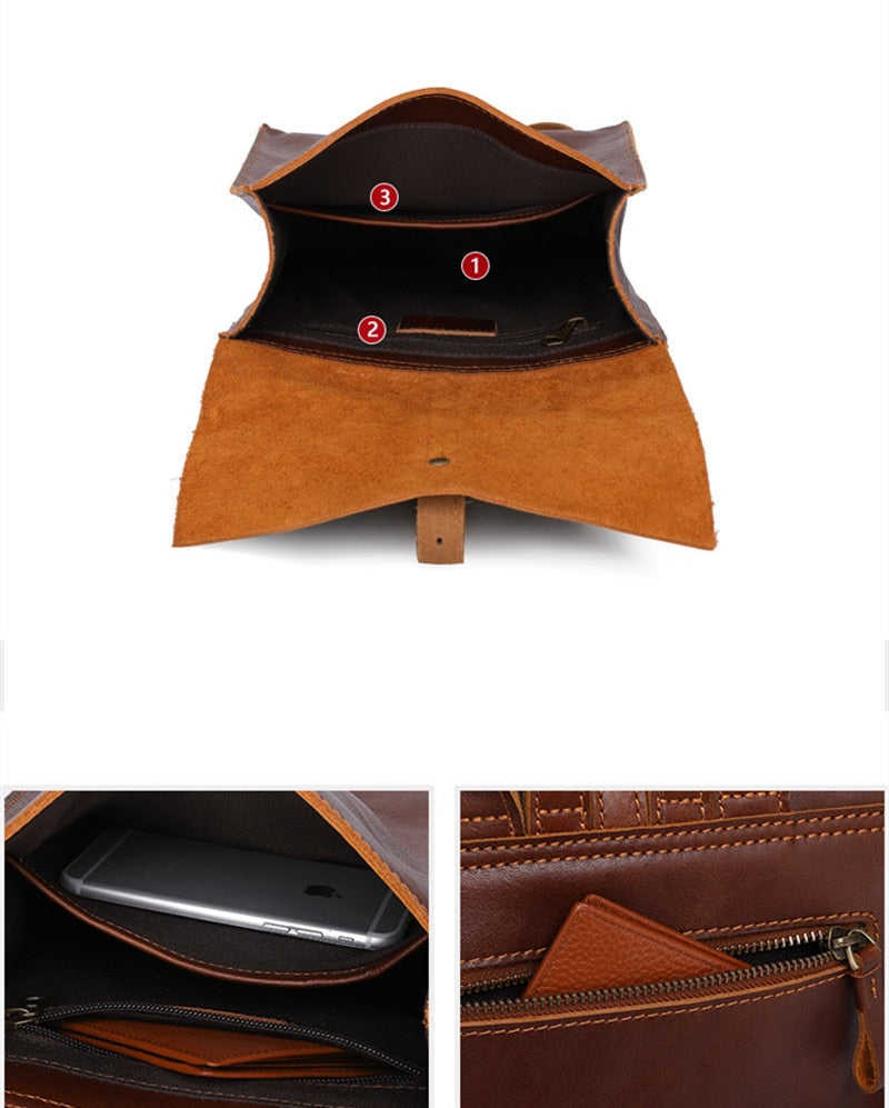 handmade leather backpack