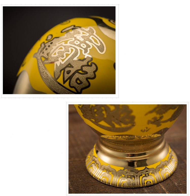 golden ceramic vase