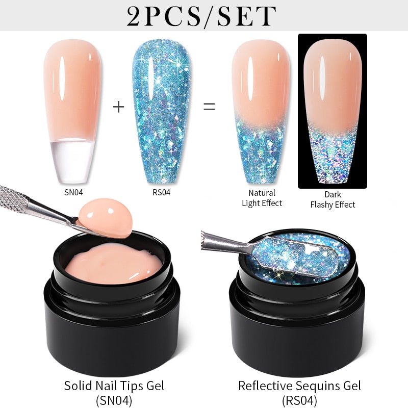 sequins japanese nails