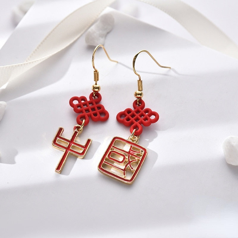 red rose season earrings