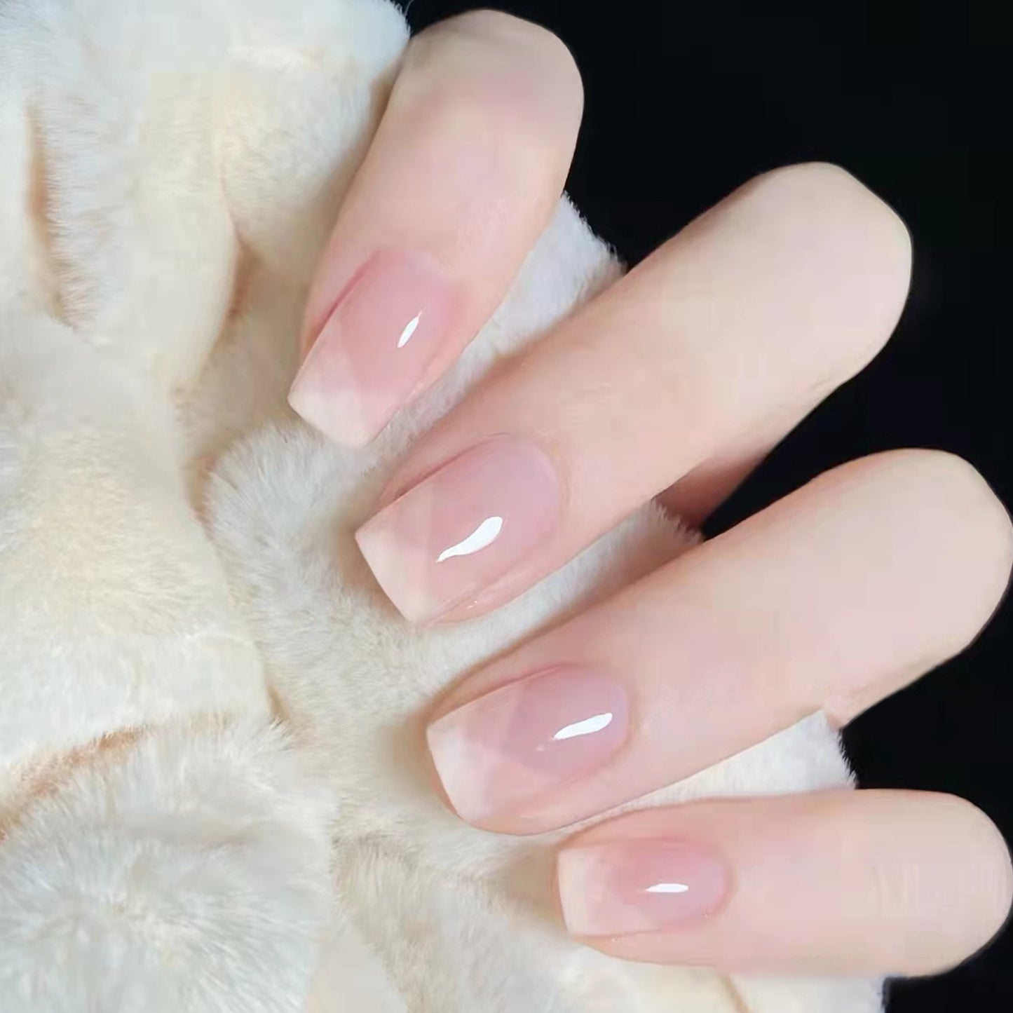 peach pink artificial nails
