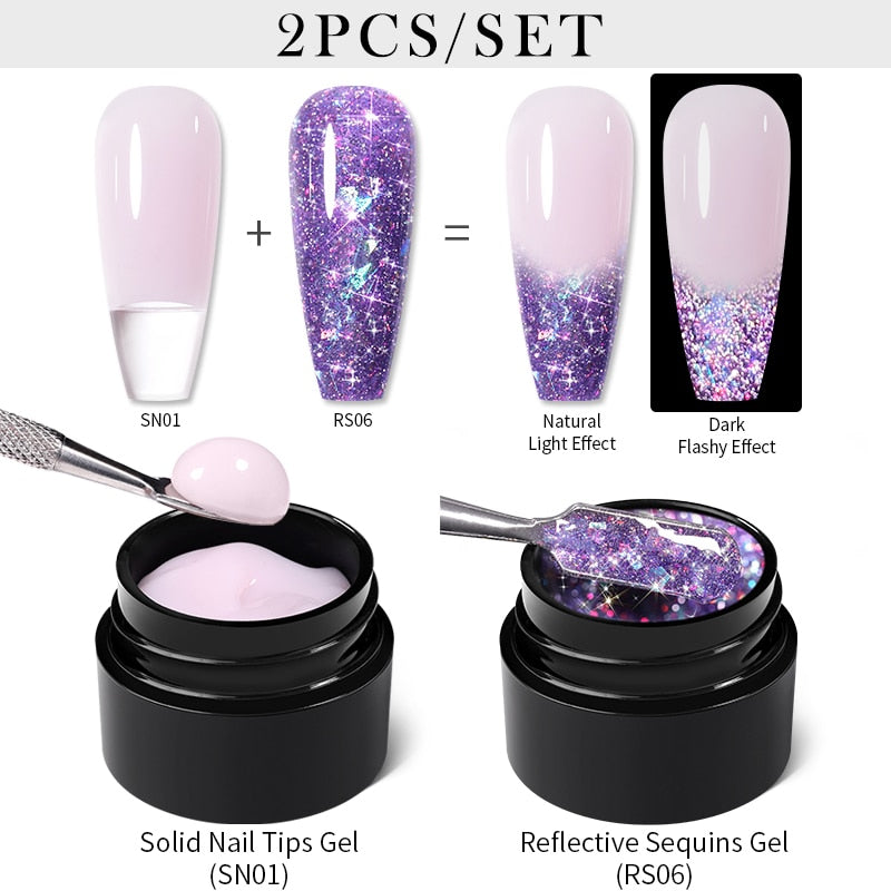 sequins japanese nails