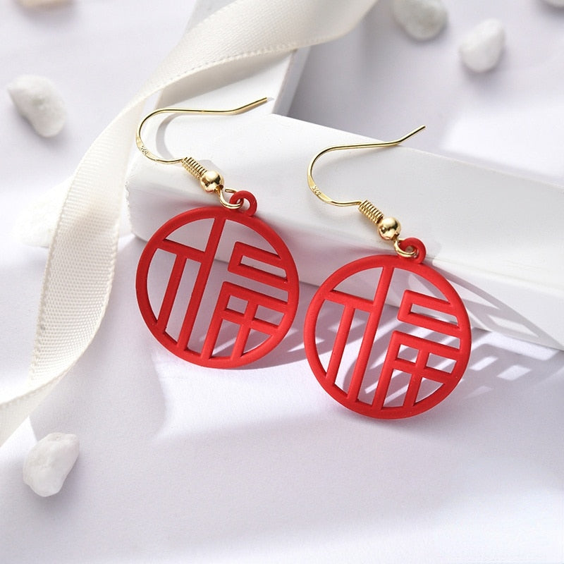 red rose season earrings