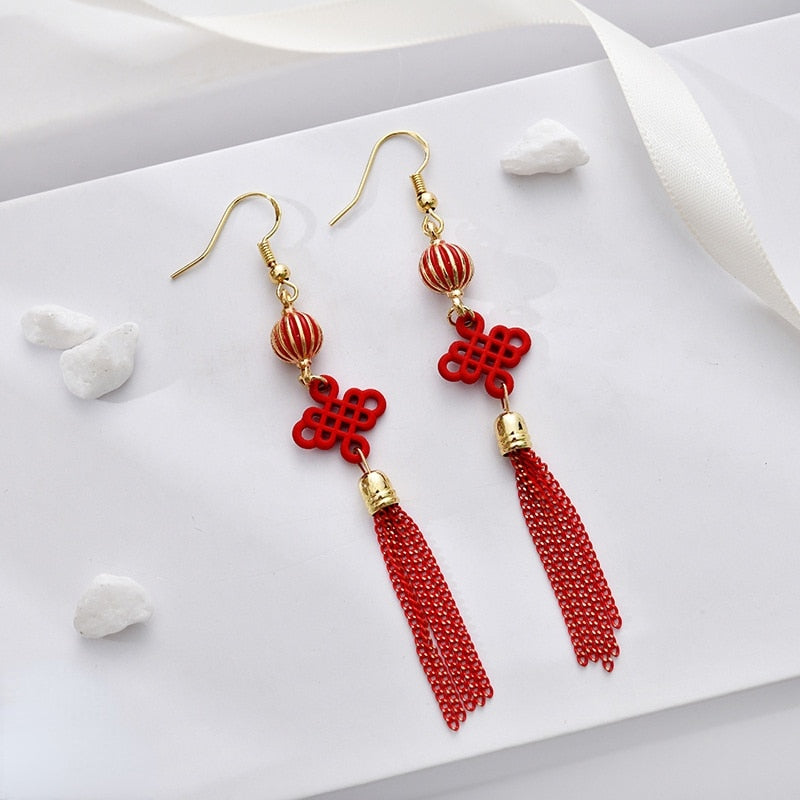 red rose season earrings