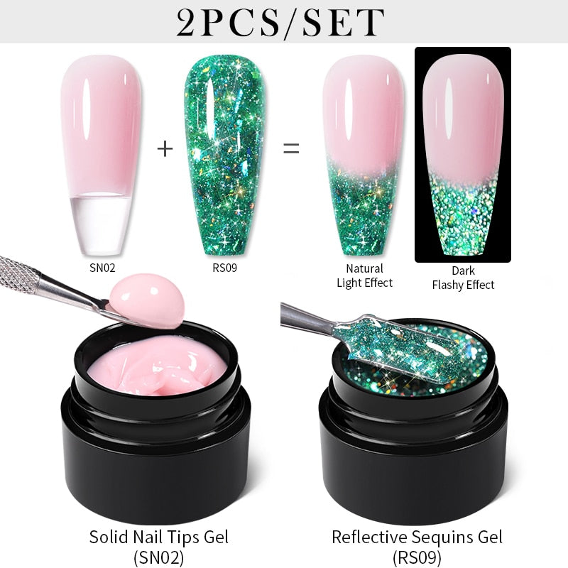 sequins japanese nails