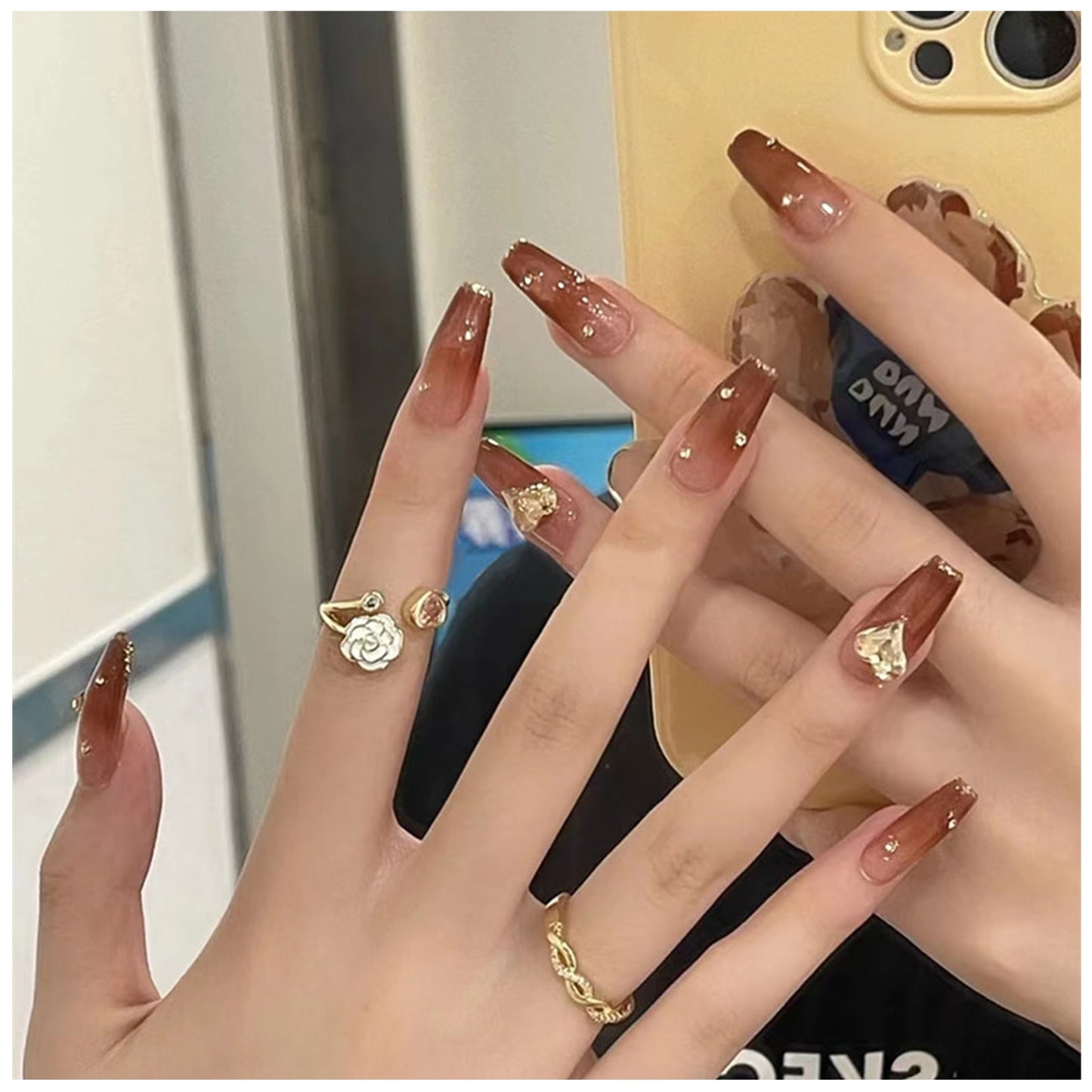 gradient color japanese nails