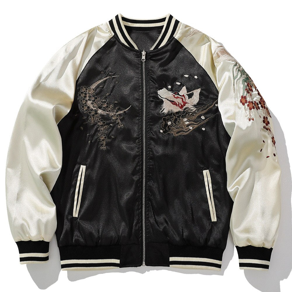 retro splicing bomber jacket