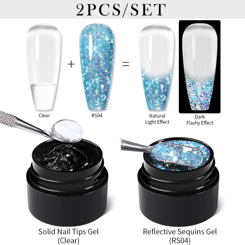 sequins japanese nails