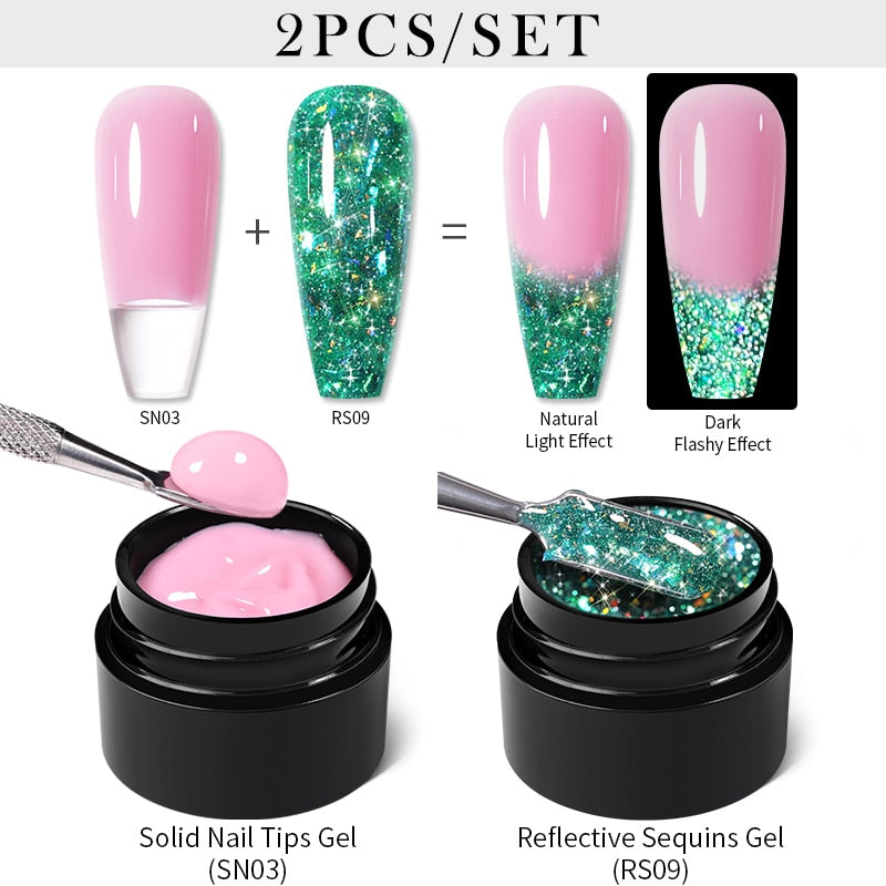 sequins japanese nails