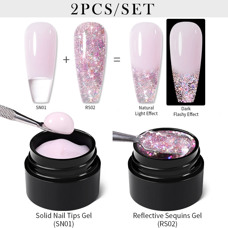 sequins japanese nails