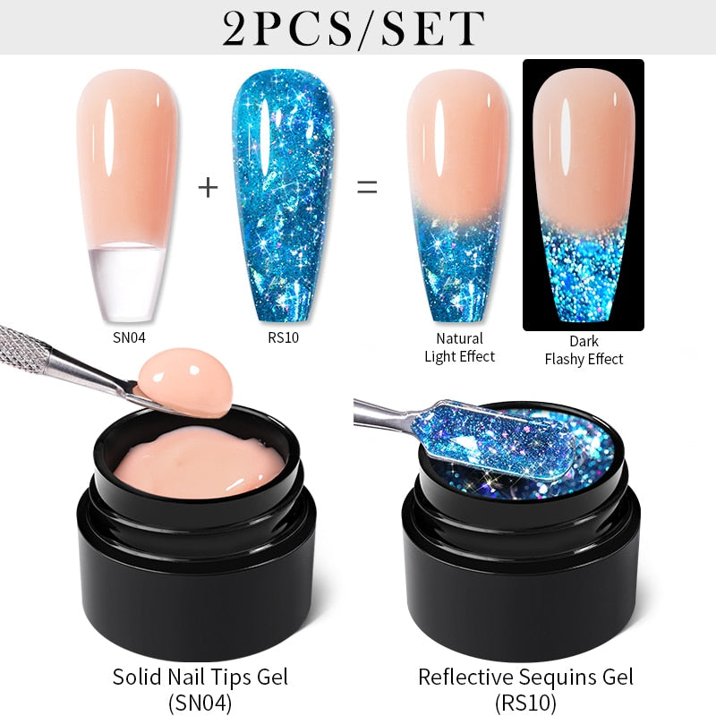 sequins japanese nails