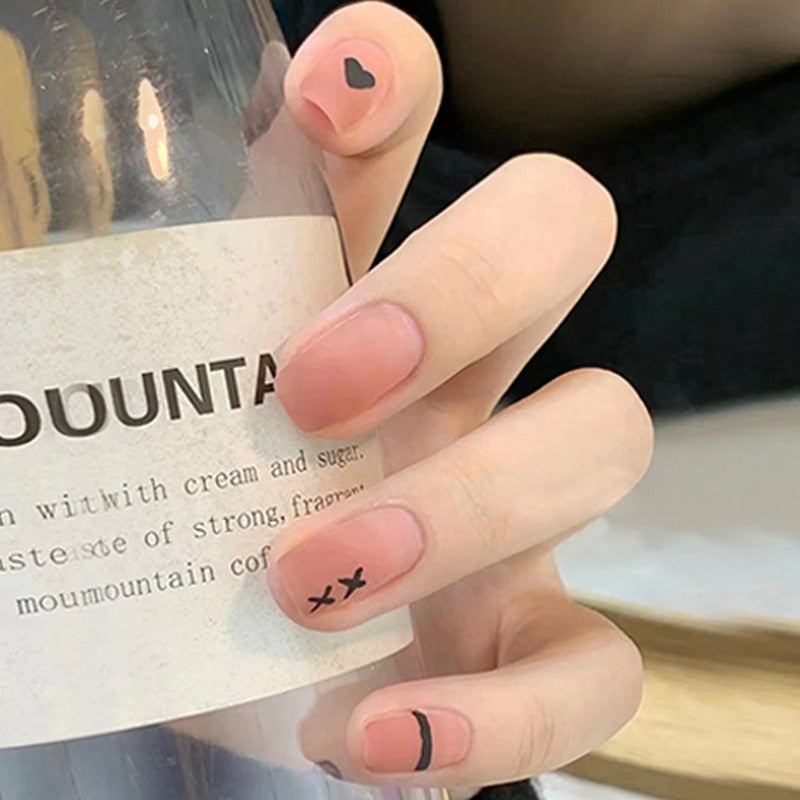 peach pink artificial nails