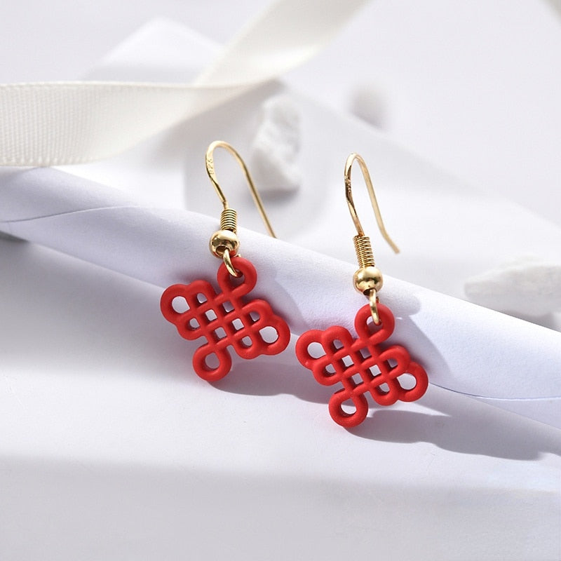 red rose season earrings