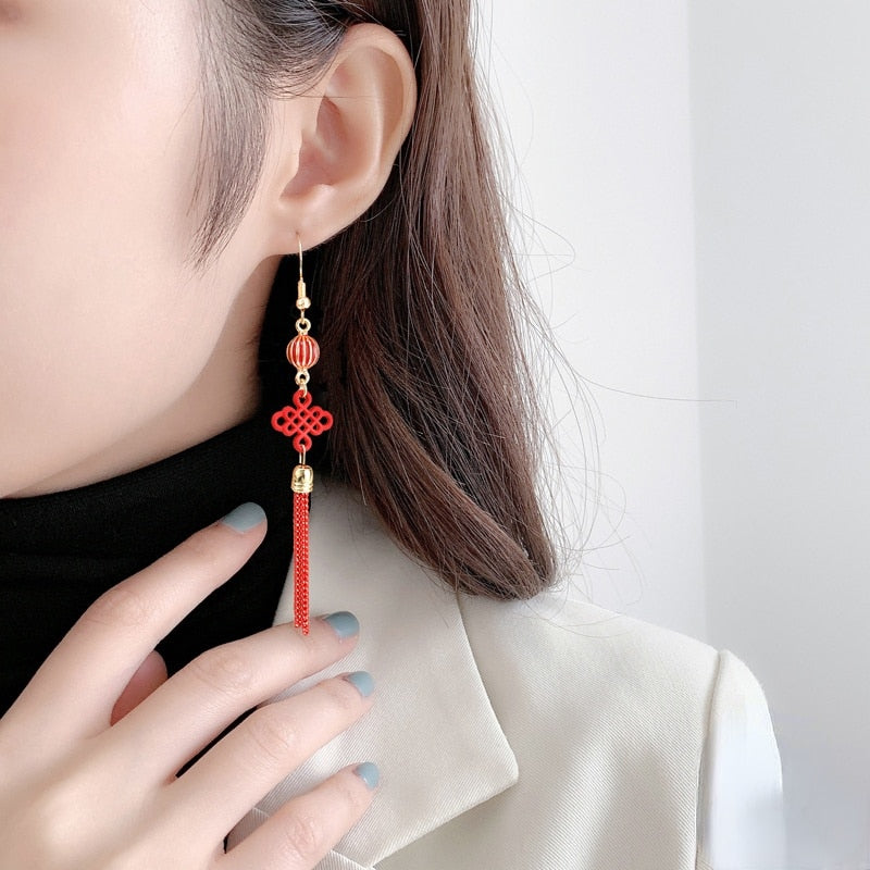 red rose season earrings