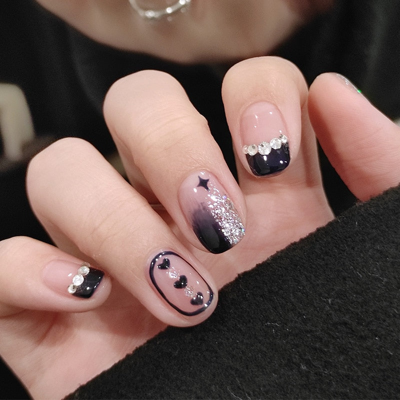 peach pink artificial nails