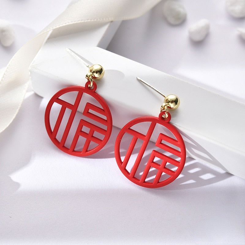 red rose season earrings