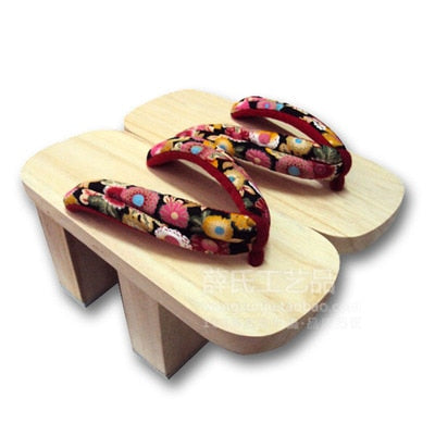 white japanese wooden sandals