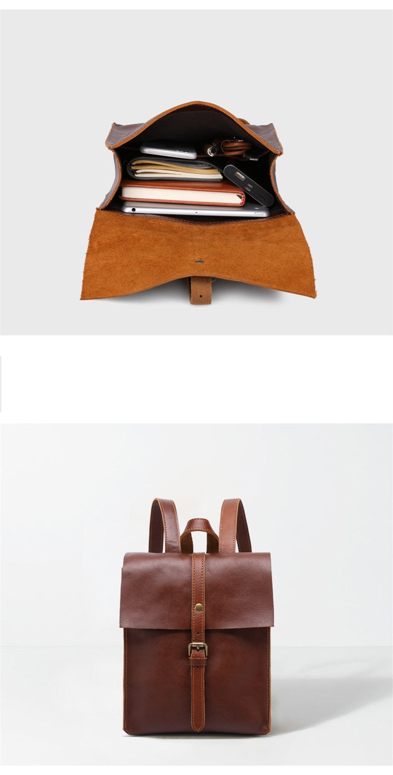 handmade leather backpack