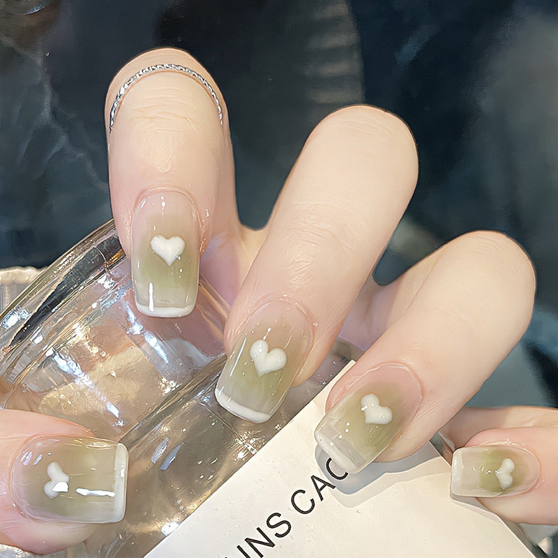 peach pink artificial nails