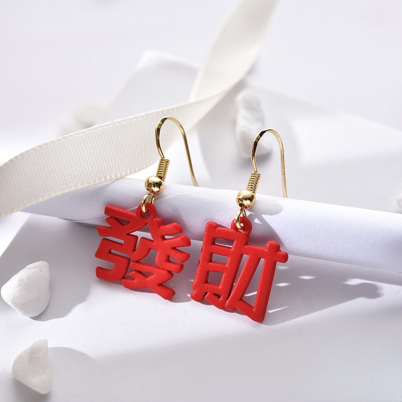 red rose season earrings