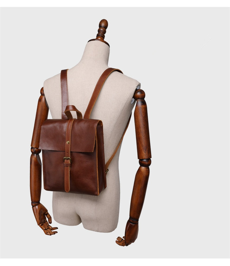 handmade leather backpack