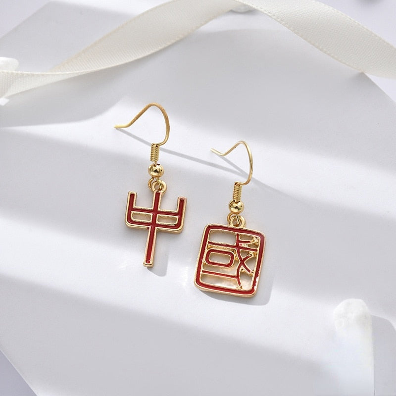 red rose season earrings