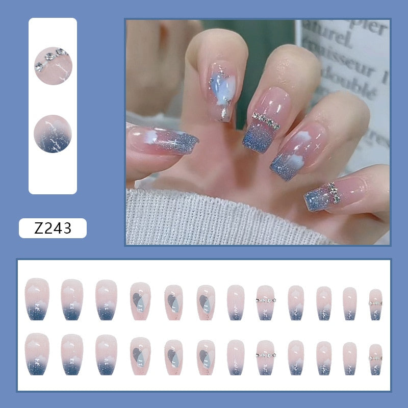 peach pink artificial nails