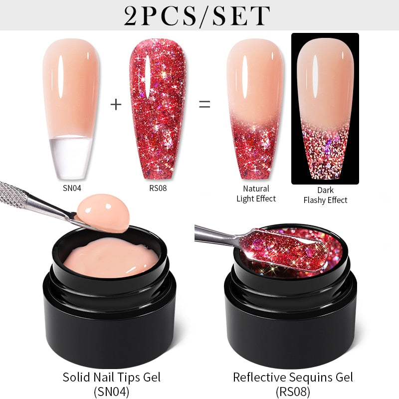 sequins japanese nails