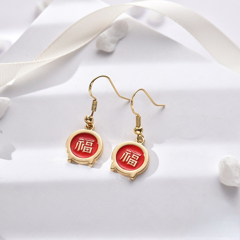 red rose season earrings