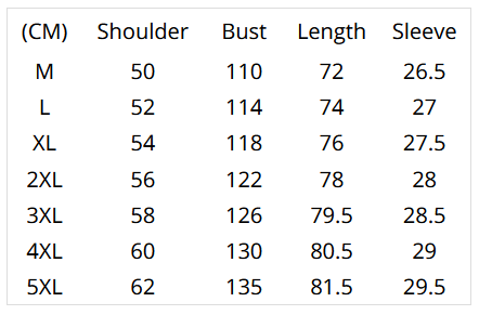unisex t-shirt size