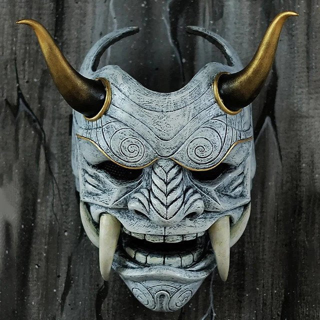 silver oni mask